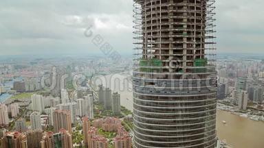 中国<strong>上海</strong>正在建设的摩天大楼及其城市景观